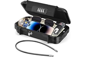 Ambesty - Przenośny sejf z wyjmowanym przewodem, wodoszczelny, sejf z kluczami, sejf do podróży, biura