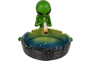 MIK FUNSHOPPING Cenicero con diseño de extraterrestre (extraterrestre sentado con canuto 2)
