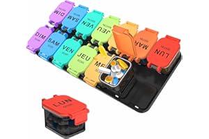 YAKLIM Portapillole Settimanale, Porta Pillole Per Farmaci Per 7 Giorni 14 Scomparti, Portapillole Giornaliero Grande Capacità, Staccabile, Facile da Aprire, Per Vitamine, Medicinali e Integratori