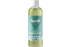 Sweet Almond Oil - 1 Litre - by Nurifi - for Skin, Hair, Massage, Nails, Cuticles, Face, Body - Vegan & Food Grade