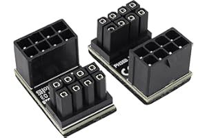 AAOTOKK 2-Stücke 180° ATX 8-Polige Grafikkarte Netzteil U-Förmig 180° Winkel 8-Poliges Weiblich auf 8-poliges Männlich Desktop Grafikkarte Netzstecker(Oben/8-Polig)