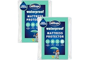 Silentnight Waterproof Mattress Protector - King Mattress Protector with Deep 30cm Fitted Skirt and Soft Touch Quiet Rustle Free Cover - Machine Washable and Hypoallergenic - 2 Pack