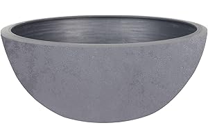 PFLANZEN-KÖLLE EDA - Vasque Basalt'Up 30 cm - 5,5 L - Décor Imitation Béton - Ø 29,5 x H.12 cm - Gris béton