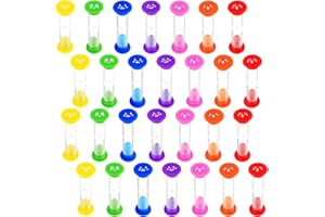 HOSTK - 28 clessidra per timer, 2 minuti, orologio in vetro di sabbia colorato, orologio in vetro di sabbia carino, 7 colori, timer per spazzolino da denti per bambini in aula, gioco casa