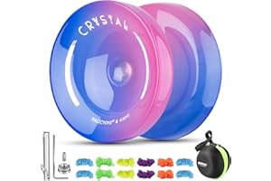 MAGICYOYO JoJo per bambini principianti, Responsive Yoyo K2 Blu Rosa Gradient, Trick Yoyo Professional Jo Jo Ball con cuscinetto Unresponsive Yo Yo Yo + 12 corde Yo-yo + custodia JoJo + kit di