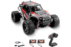 Kotsy Voiture télécommandée 1:18 échelle Voiture rc 50 km/h de camionnette Hors Route 4WD, 2,4 GHz RC Truck High Speed ​​RC Car (Rouge)