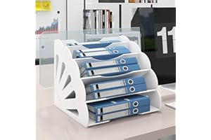 PUNCIA 5 sektorów taca na listy organizer na biurko białe materiały biurowe przechowywanie poczty teczka na dokumenty segregator papieru biurko dokument notatnik artykuły pa stojak do