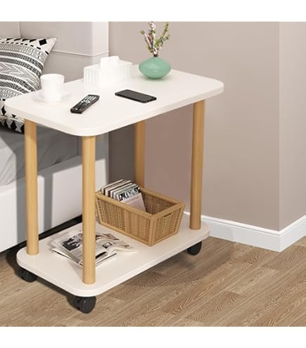 Tavolino Portatile Soggiorno Tavolino Con Ruote Regolabile | Mobiletto Divano Effetto Legno | Portatile Per Soggiorno E Camera Tavolino Divano