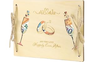 LOVLEY Carte Mariage Originale en Bois – Félicitations & Cadeau pour Fiançailles – Enveloppe Cadeaux Mariage (Coupes)