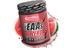 IronMaxx 100% EAAs Zero – Pastèque 500g | Boisson Poudre Vegan Sans Sucre à Base de 8 Acides Aminés Essentiels | Support pour Musculation & Fitness