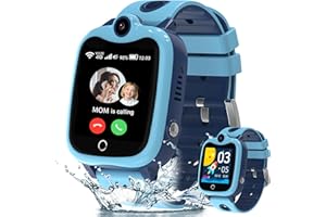 ELEJAFE 4G Smartwatch dla dzieci, z GPS i telefonem, wodoszczelność IP68, zegarek GPS, rozmowy wideo, czat SOS, tryb szkolny, budzik, dla dzieci, prezent dla dziewcząt i chłopców w wieku 3-14 lat