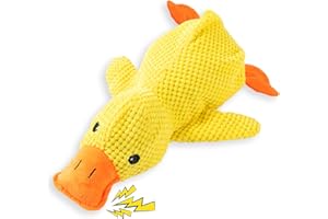 Axinyijia 32cm Jouet Chien Canard Qui Couinent, Peluche Canard Anti-Stress Chien, Jouet Canard Indestructible pour Chiens