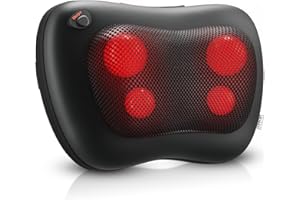 COMFORT SUPPLIES Back Massager, Neck Massage, Shiatsu Pillow with Heat, Deep Tissue Kneading Massager for Neck, Back, Shoulder, Legs, Electric, Muscle Pain Relax, Gifts for Women Men Mum Dad Him Her