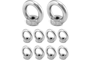 QWORK 10 pezzi M8 Dado a Occhiello, acciaio inossidabile 304, Dado di Sollevamento, per Accessori di Sollevamento