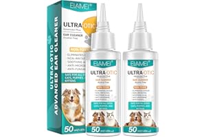 JSBNQRMZ Soins Des Oreilles Pour Chiens & Chats,50ml X2 Nettoyant Oreille Chien,Nettoyant Extra-Fort Pour Oreilles De Chiens En Cas D'Inflammation & D'Infection-Anti-Fungal éLimination De La Poudre D'Oreille