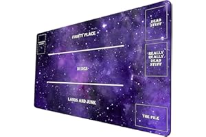 board game DYETEE Trading Card Game Mat - 14" x 24" Starry Sky Playmat for MTG and TCG Play mats Collectors Also Great as a Mouse Pad 085 With Zones