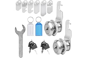 TOMOYUKI 2 serrature per cassetta postale con 6 diversi pannelli di serratura, serratura per armadio da 16 mm, per cassetta postale universale con chiave, serratura per mobili (Chiavi universali)