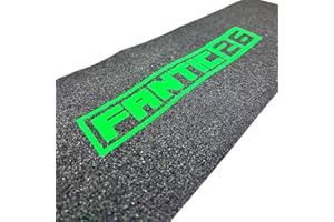 Fantic26 Stunt-Scooter Griptape Ersatz I Park I Kinder I Trick I Tret I Roller I Anti Rutsch Sandpapier 58,5cm I Passend für Decks bis 58,5cm x 15,5cm (Basic Schwarz/Grün)