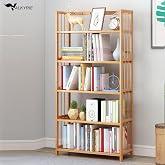Valkyrie 5 Katlı Bambu Raf Kitaplık 60x23x128 cm &Ccedil;ok Ama&ccedil;lı D&uuml;zenleyici Dekoratif Organizer