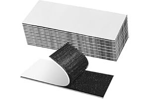 PEIQIUP Klettverschluss Selbstklebend (15 Stück), Klettband Selbstklebend Extra Stark Schwarz, Für Wände,Tür,Kunststoffe,Boden,Gläser,Metalle, 3 * 10cm, Schwarzes Quadrat