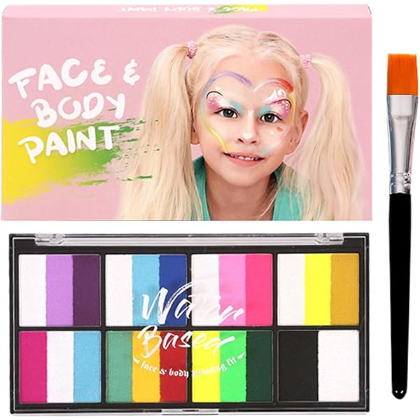 KARLOR Gesichtsfarben Palette – 26 Farben, Wasserlöslich, Sicher Für Haut, Mit Pinsel