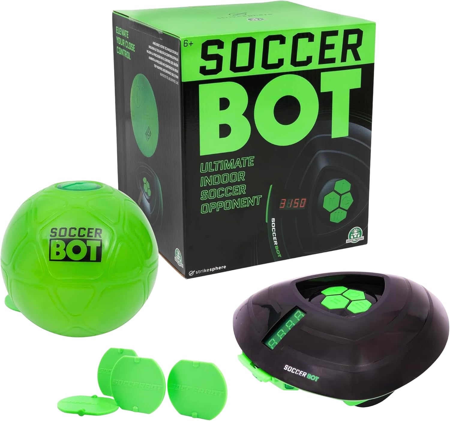 Smart Ball - Soccerbot, Entrenador Personal de Fútbol Indoor, Bot con Sensores para Seguir al Balón, Maniobrando para Probar tus Habilidades, Pantalla LCD para la Puntuación, Famosa (MR100000)