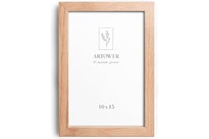 Artower® Bilderrahmen für 10 x 15 cm Natur Holz Eiche Dünner Rahmen | Posterrahmen Groß Vintage Collage | Picture Frame 10x15cm | Holzrahmen Holz-Bilderrahmen | Holzbilderrahmen Poster Rahmen Echtholz