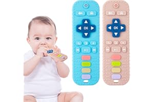 Mordedor Bebe, Cuibilyer 2Pcs Juguetes Bebes, Mordedores Bebes 3-24 Meses, Juguete la Dentición del Bebé Mordedor de Silicona, Mordedor sin BPA,Juguete para la Dentición