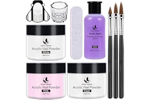 MAGIC ARMOR Kit profesional de uñas acrílicas, uñas acrílicas líquidas acrílicas individuales, con polvo acrílico y cepillo de uñas, para principiantes kit de extensión de uñas acrílicas