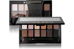 AURAANGE Smoky Brown Nude Eyeshadow Palette - Highly Pigmented Matte Shadows for Women, Waterproof & Long Lasting - 12 Shades with Dark Black & Brown Eyeshadow