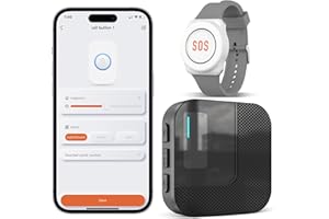 DAYTEE Daytech inteligentny alarm dla seniorów WiFi Tuya, przycisk ratunkowy dla osób starszych i starszych osób, które potrzebują pomocy w domu (czarny 1-1)