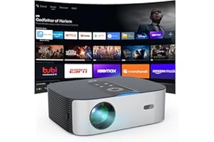 Artlii Play4 Videoprojecteur 4K, Videoprojecteur WiFi Bluetooth Intègre Android TV, 400 ANSI Native 1080P Supporte 4K Retroprojecteur Auto Focus 4P Correction Projecteur Video Compatible avec Netflix