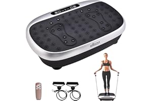 EILISON Vibration Plate Exercise Machine - Whole Body Workout Vibration Fitness Platform w/Loop Bands - Home Workout for Lymphatic Drainage Machine for Weight Loss, Shaping, Wellness, Recovery