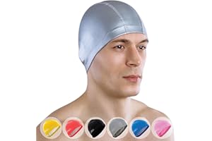 AqtivAqua Gorro Piscina, Gorro de Natación para Adultos y Niños — Suave y Elástico de Spandex con Revestimiento Protector — Ideal para Uso en Piscinas