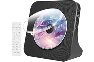 GAONAWAY Lecteur CD Portable Bluetooth, Lecteur CD de Bureau pour la Maison,Lecteur CD intégré avec Double Enceinte stéréo,Lecteur CD Portable avec Radio FM/Boombox Audio/AUX/USB