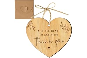 GEBETTER Thank You Gifts A Little Heart to Say A Big Thank You Wooden Heart Plaque with Envelope Appreciation Retirement Gifts Wooden Plaque for Women Men Friends Teacher Nurse Worker