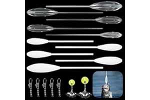 Annyswit 17 Pezzi Galleggianti Pesca Trota Lago Kit, Kit Pesca Lago con 5 Girelle Tripla & 20 Stopper Pesca di Gomma, 6-20g Bombarda Galleggiante e Semi Affondanti, per Pesci di Fondo e Acqua Bassa