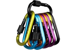 SOLVANT Karabiner 10 Stück Karabinerhaken mit Drehgelenk, kleine Karabinerhaken für Schlüsselringe, Aluminium-Schraubkarabiner-Schlüsselanhänger für Camping, Angeln, Wandern oder Reisen