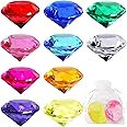 Iyowei 20Pcs Big Size Kids Diamond Toy, 4cm Multi-Colored Acrylic Gem Set Gemstones for Table Decorations and Kids Birthday Party Pirate Game Props(10 Colors)