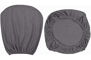 Yikko 1 set di coprisedili per sedia e schienale in spandex morbido elasticizzato, lavabili per sedie da ufficio, per sala da pranzo, bar, matrimoni, feste (grigio)