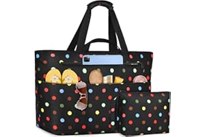 NEWIROVE Sac De Plage Femme, Grand Sac Plage Avec Fermeture Éclair Xxl Family Bag Imperméable Pliable Beach Bag Cabas Femme Pour Piscine, Shopping, Vacances. 50L,Rayures bleu-blanc