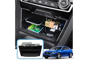 Ruiya Compatible con Honda Civic MK10 2018-2021 Consola Central Caja de Almacenamiento, Caja Reposabrazos Civic Reposabrazos Organizador Central Reposabrazos Bandeja Civic Accesorios