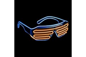 BALINCO Occhiali a LED con 3 modalità di lampeggio - perfetti per DJ techno | festival | Halloween | carnevale | costumi in maschera come complemento dell'abito o del costume.