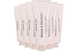 Jean & Len Handkräm Repair & Protect, vegansk, 6 x 75 ml | för mycket torra och spruckna händer, återfuktar huden, absorberas snabbt, vegansk handvård, utan parabener och silikoner