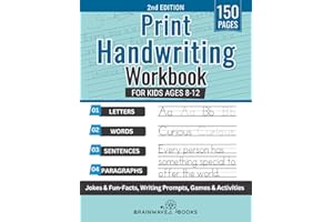 Print Handwriting Workbook For Kids Ages 8-12: Develop Clear and Confident Handwriting with Step-by-Step Practice and Engaging Exercises