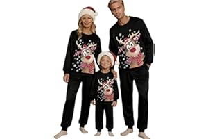 Soupliebe Weihnachtspullover Familie Set Damen Herren Kinder Lustig Weihnachtspulli Ugly Christmas Weihnachten Sweater Rundhals Unisex Weihnachts Pullover Weihnachtsoutfit Hässlich Sweatshirt 01