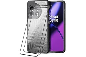COMAKU Funda OnePlus 11 5G, 2 Protectores de Pantalla, Frosted Feel Flowing Lines, Parte Trasera Dura translúcida, Carcasa de Borde Suave de TPU Compatible con OnePlus 11 5G, Negro