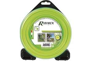 Ribimex Filo Quadrato per Decespugliatore in Nylon Alta Densità, 30 m, Blister da 450 g, Ø 4 mm, Resistente per Uso Intensivo - Prdfb030X40Cr