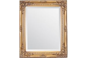 Select Mirrors Rhone Wall Mirror – French Vintage, Antique Baroque Style - 50cm x 60cm (Antique Gold)