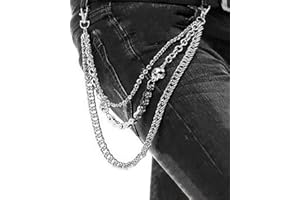 ZOYLINK Pantalones Cadena Moda Hip Hop Gótico Punk Pantalones Cadena Jean Monedero Cadena para Hombres